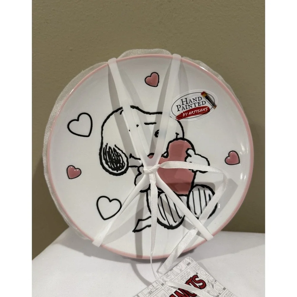 PEANUTS SNOOPY 2026‎ VALENTINE'S DAY SET OF 4 APPETIZER PLATES CHRISTMAS GIFT